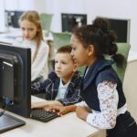 children using a computer