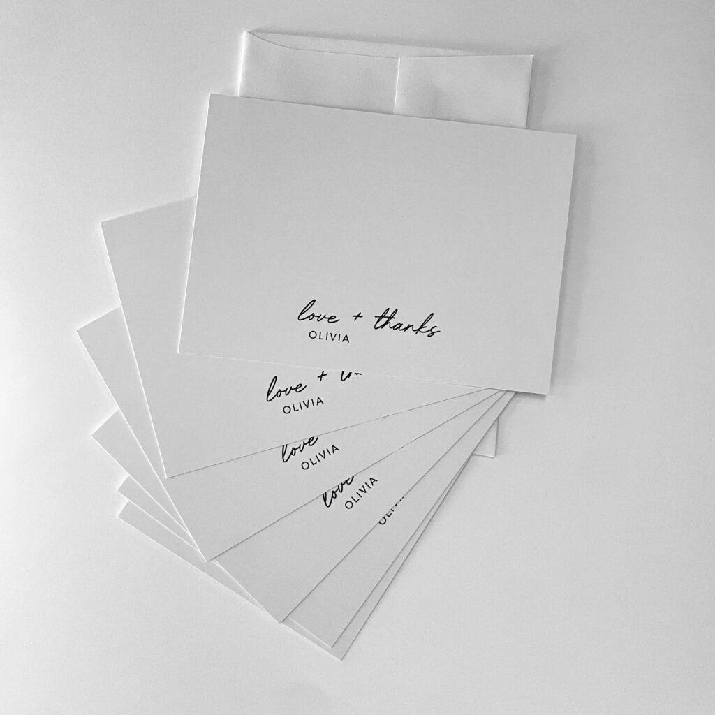 Set of personalized thank you notes. An idea from this Gift Guide for Teachers.