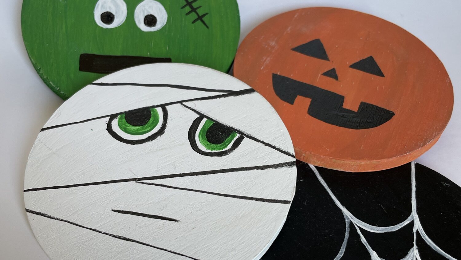 Set of four DIY Halloween Coasters