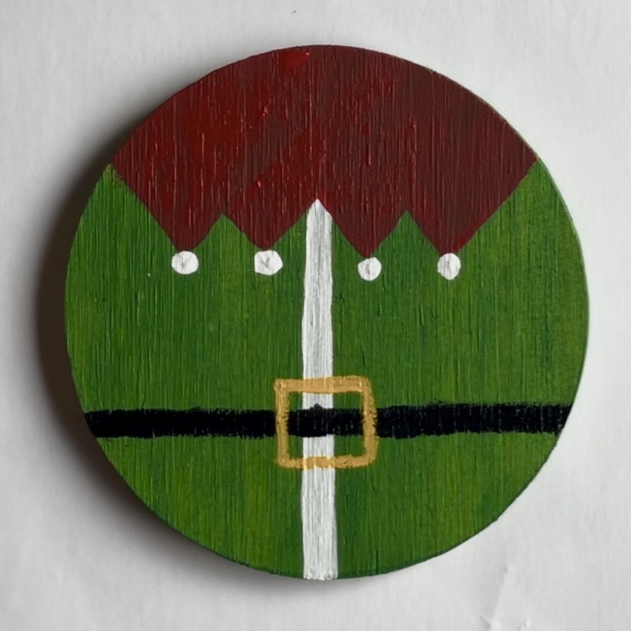 Finished elf Christmas Coaster.  