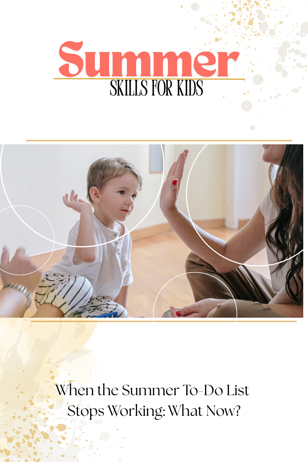 When the Summer To-Do List Stops Working: What Now? Blog cover photo of a young boy giving his mother a high five.