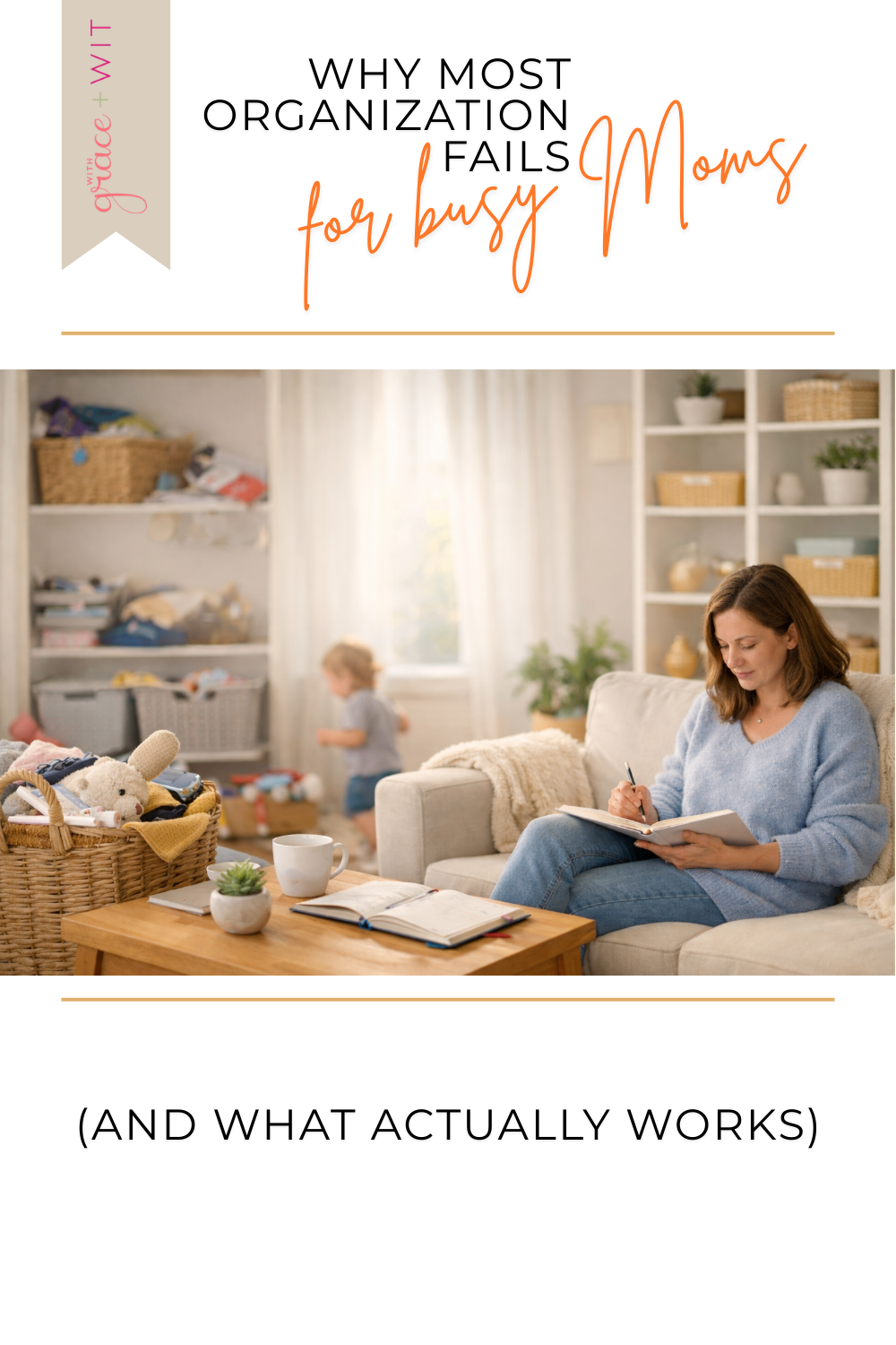 A living room with an organization system failing on the left and tidy on the right