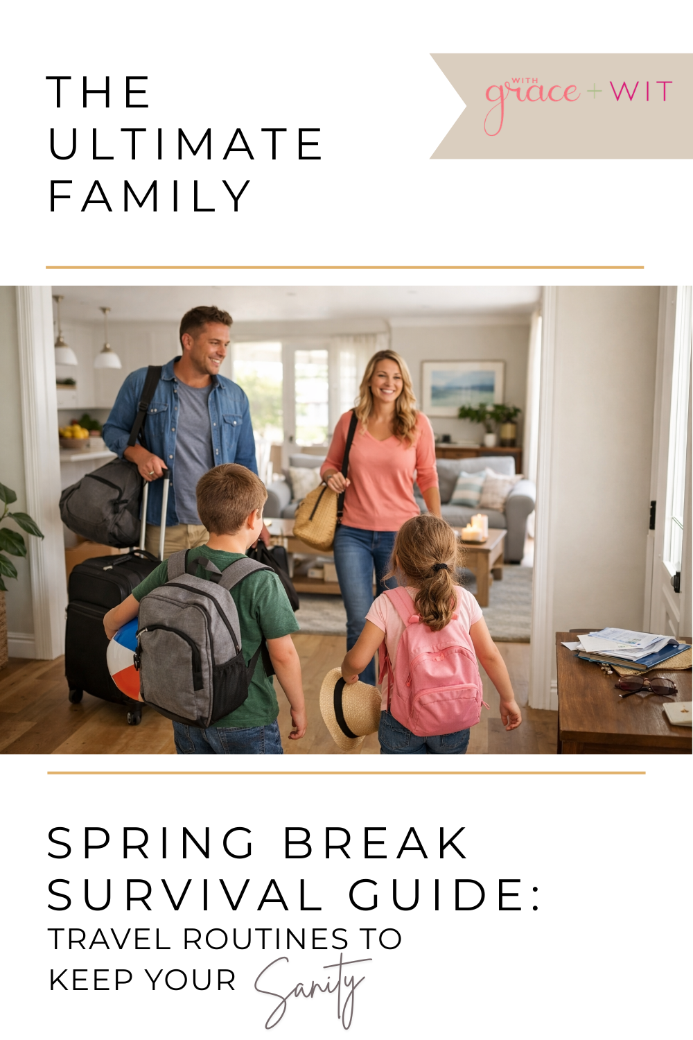 Family getting ready for a spring break vacation.