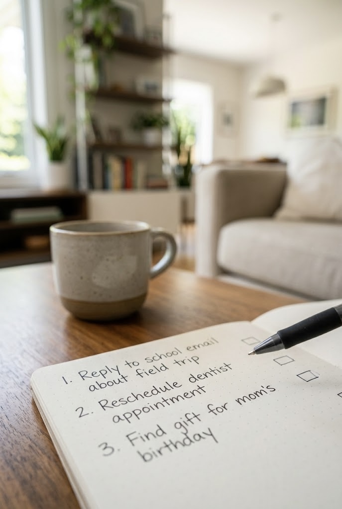 To do list, with three items occupying mental space