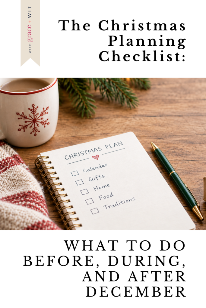 A table with a Christmas plan started
